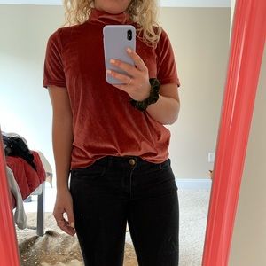 Madewell velvet mock neck tee